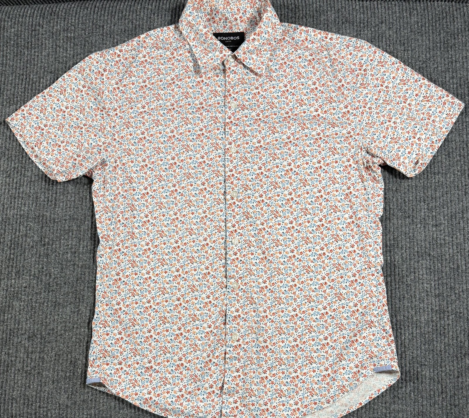 Bonobos Shirt Mens Medium Floral Slim Fit Stretch Short Sleeve Button Up Casual