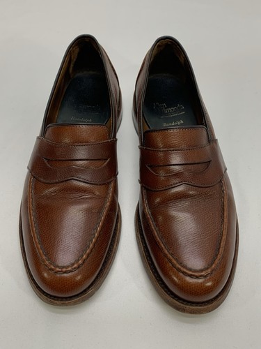 Allen Edmonds "RANDOLPH" Brown Rough Grain Leather Penny Loafers 9 Made in USA - Picture 7 of 14