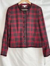 Pendleton Plaid Blazer NEW Red Green Wool 12 Preppy Academia Boxy