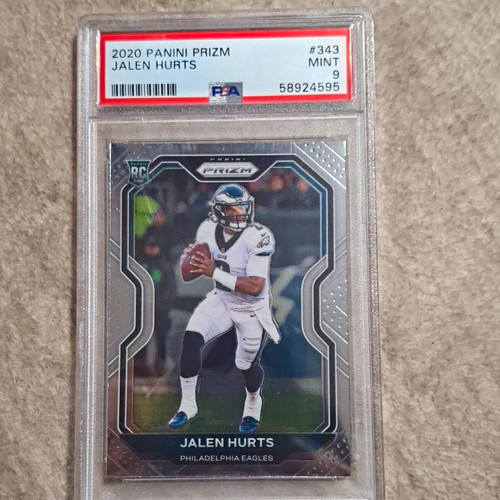 Panini Prizm 2020 Jalen Hurts #343 Eagles Football Rookie Base PSA 9