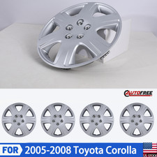 15 Hubcaps For 2005-2008 Toyota Corolla Silver Wheel Covers 42621-ab110 - 4pcs 15 Hubcaps For 2005-2008 Toyota Corolla Silver Wheel Covers 42621-ab110 - 4pcs