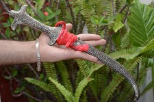 Cuchillo grabado bereber chapado en plata Khanjar hecho a mano marroquí de colección Daga Jambiya