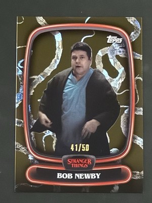 2025 Topps High Tek Stranger Things Bob Newby Gold Vines /50 SSP