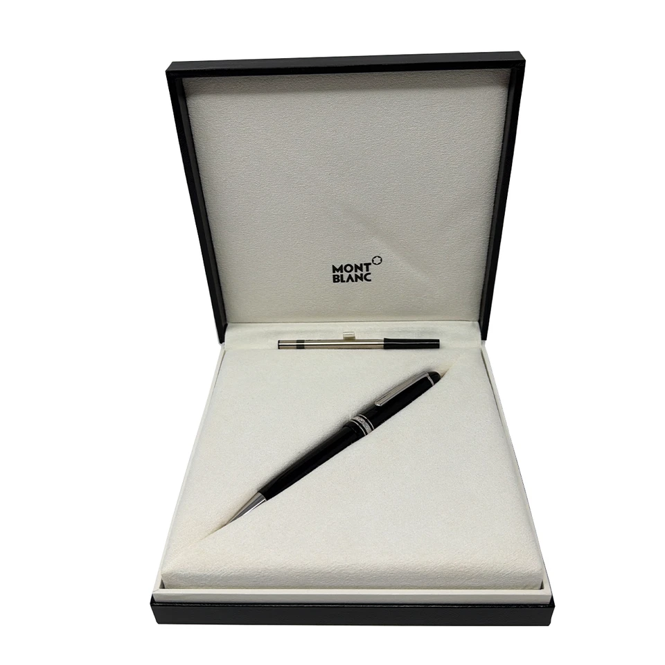 Montblanc Ballpoint Pen Black Silver Trim Twist w/ Box & Refill - Image 1 of 4
