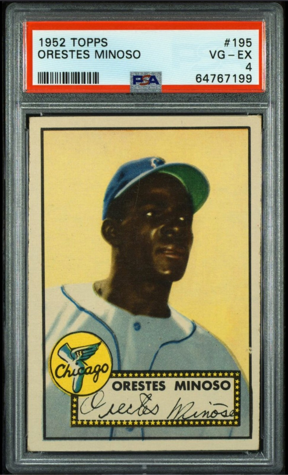 1952 TOPPS #195 ORETES 'MINNIE' MINOSO CHICAGO WHITE SOX (VG-EX) PSA 4