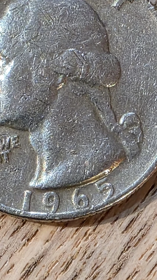1965 Super Rare Error Quarter Struck Through On Top Of In God We Trust. - Image 3 of 4