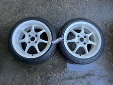 Enkei Racing S Type-1 16x8 4x114 Jdm Wheels Pair  2 Only White