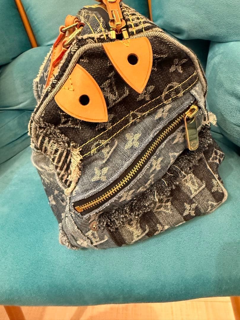 Louis Vuitton  Denim Patchwork Monogram Speedy 25… - image 5