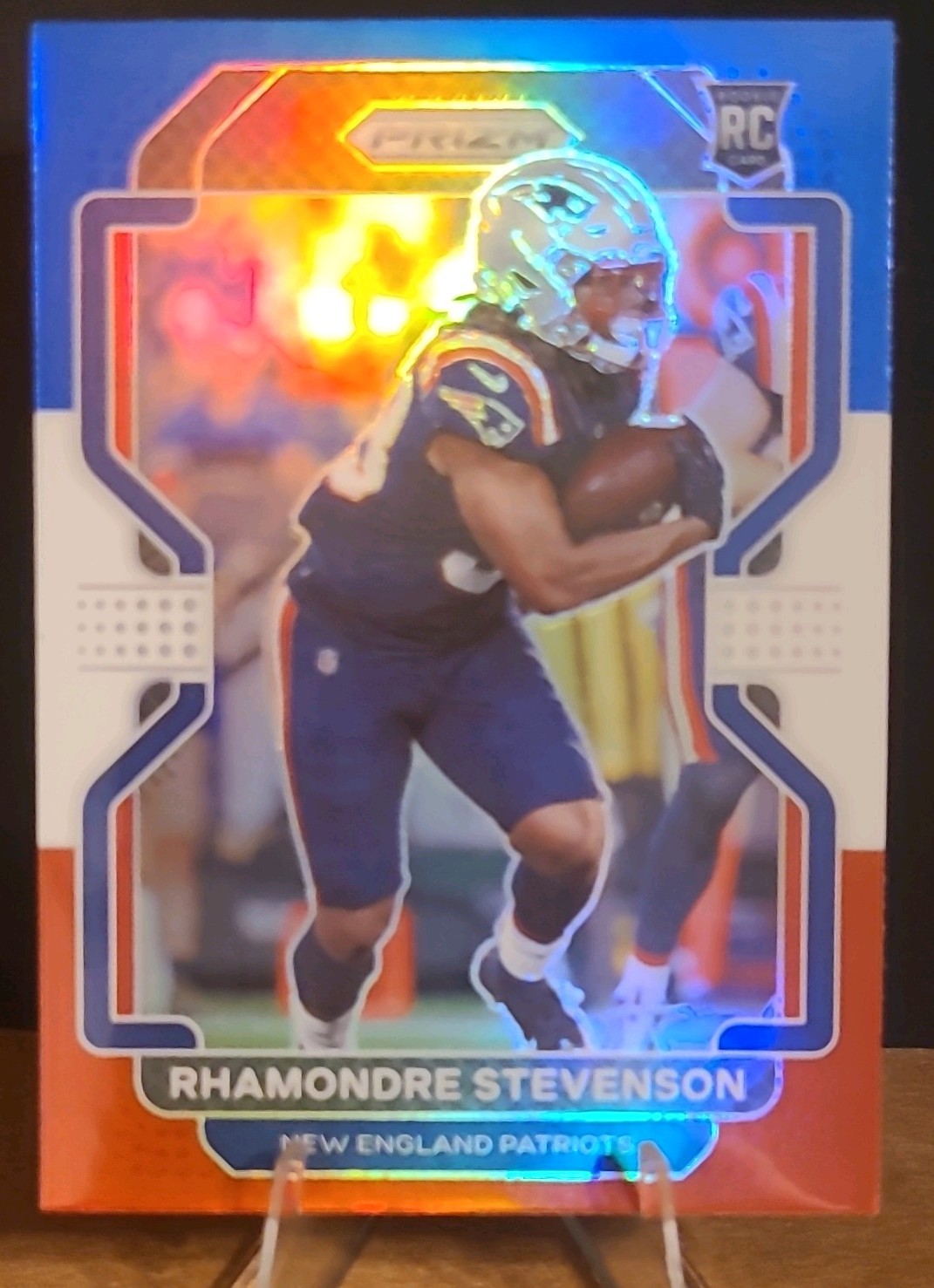 2021 Panini Prizm Rhamondre Stevenson Red White Blue Rookie #367 Patriots