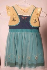 Frozen Fever Anna Disney Princess Costume Dress Up Halloween Sunflower Outfit