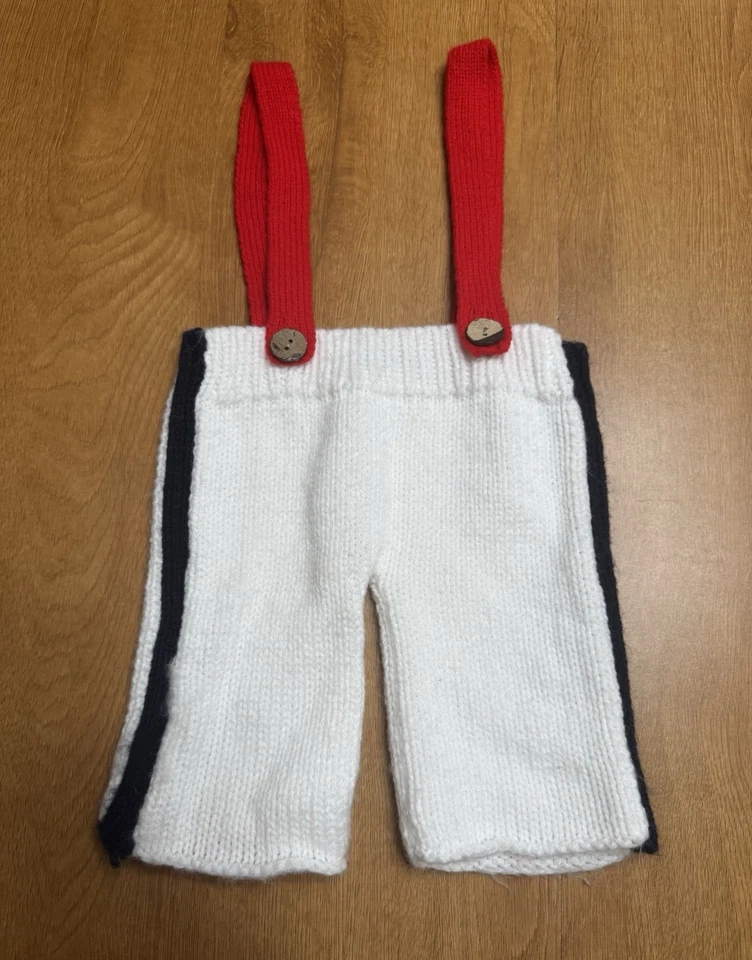 Crocheted Baby Suspenders And Hat, Baseball Theme, Mud Pie Size Newborn - Image 2 of 4