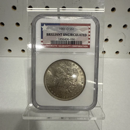 1901 - O - Morgan Silver Dollar - Brilliant Uncirculated - NGC Flag Label