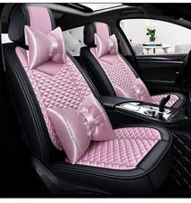Luxury Nappa Leather Universal Car 5 Seat Covers Full Set Cushion Protector