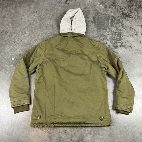 DC Jacket Mens Large Green Military Style Hood Skate Outdoors Preowned - Picture 9 of 20