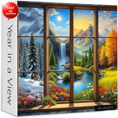 Season 1000 Piece Puzzle for Adults, a Year in a View Jigsaw Puzzles, Nature Art