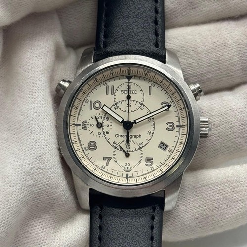 SEIKO 7T27-7A40 SUS Black Watch From Japan - Gem