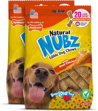 Nubz Natural Dog Chew Treats for Large Dogs, Long Lasting Dog Chew Bones Made in