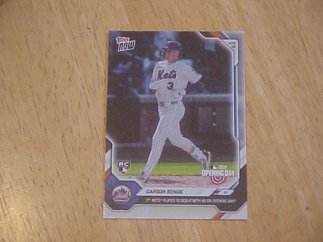 Carson Benge 2026 Topps Now Rookie Card #3 1st Topps Now  FREE SHIPPING