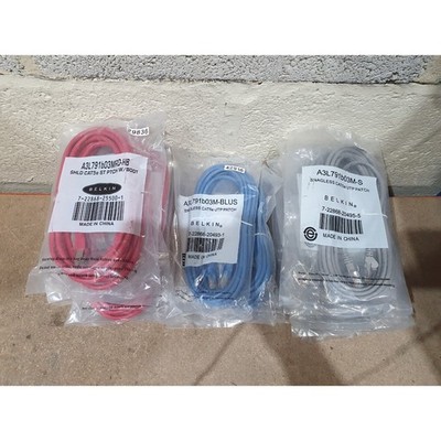Menge 19 Belkin RJ-45M CAT5e Snagless Ethernet Patchkabel Mehrfarbig Kompakt