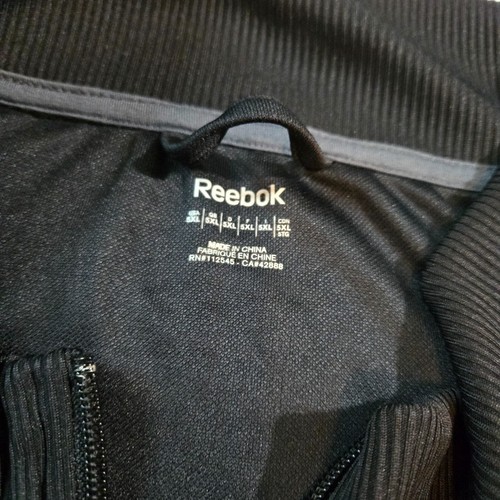 Reebok Mens Activewear Track Jacket Black Long Sleeve Full Zip Size 5XL NWT - Picture 2 of 8