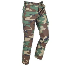 Mil-Tec Tactical Pants U.S Army Style ripstop BDU woodland camo cargo trousers