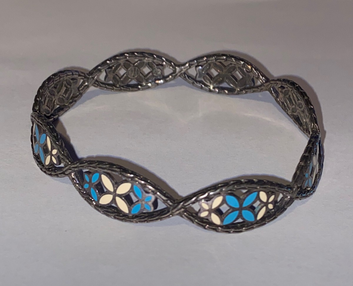 METAL BEAD BRACELET BROAD 501 BLUE METAL BEAD BRACELET BROAD 501 BLUE