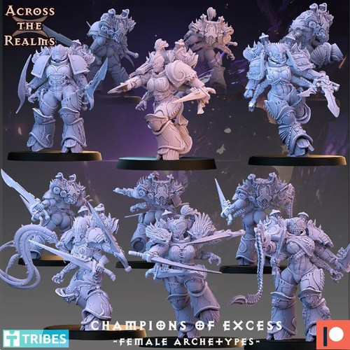 Champions of Excess - Female Archetypes V1 (x6)/TTRPG/Wargaming/Grimdark