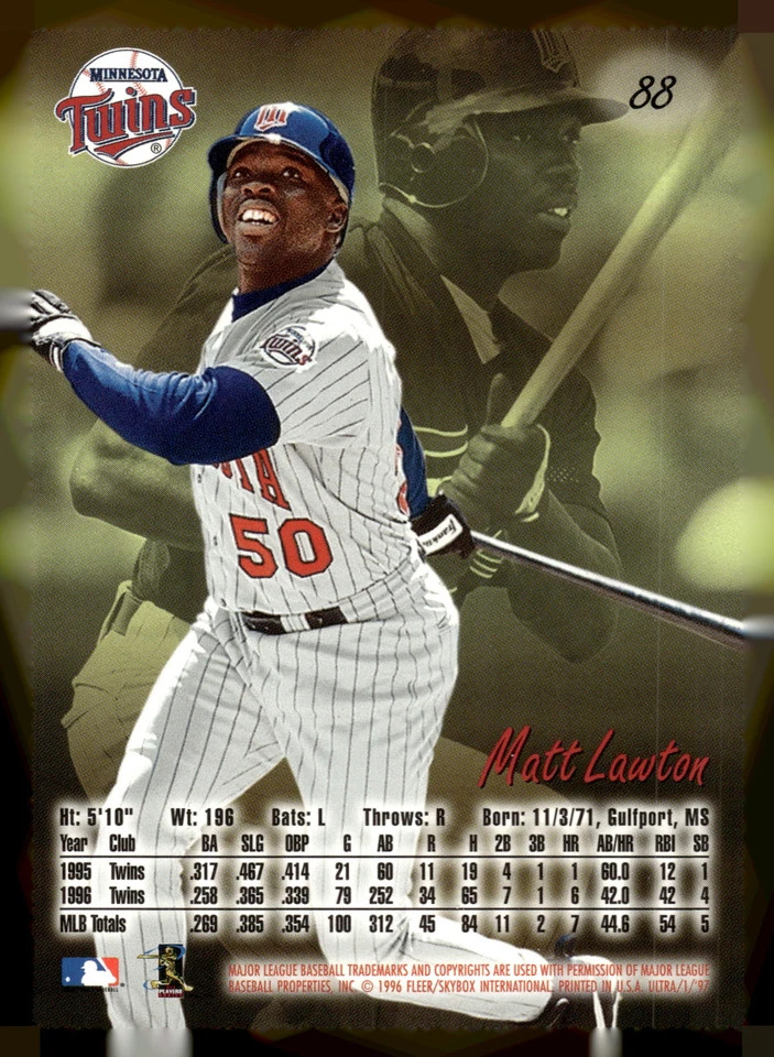 1997 Ultra #88 Matt Lawton - Image 2 of 2