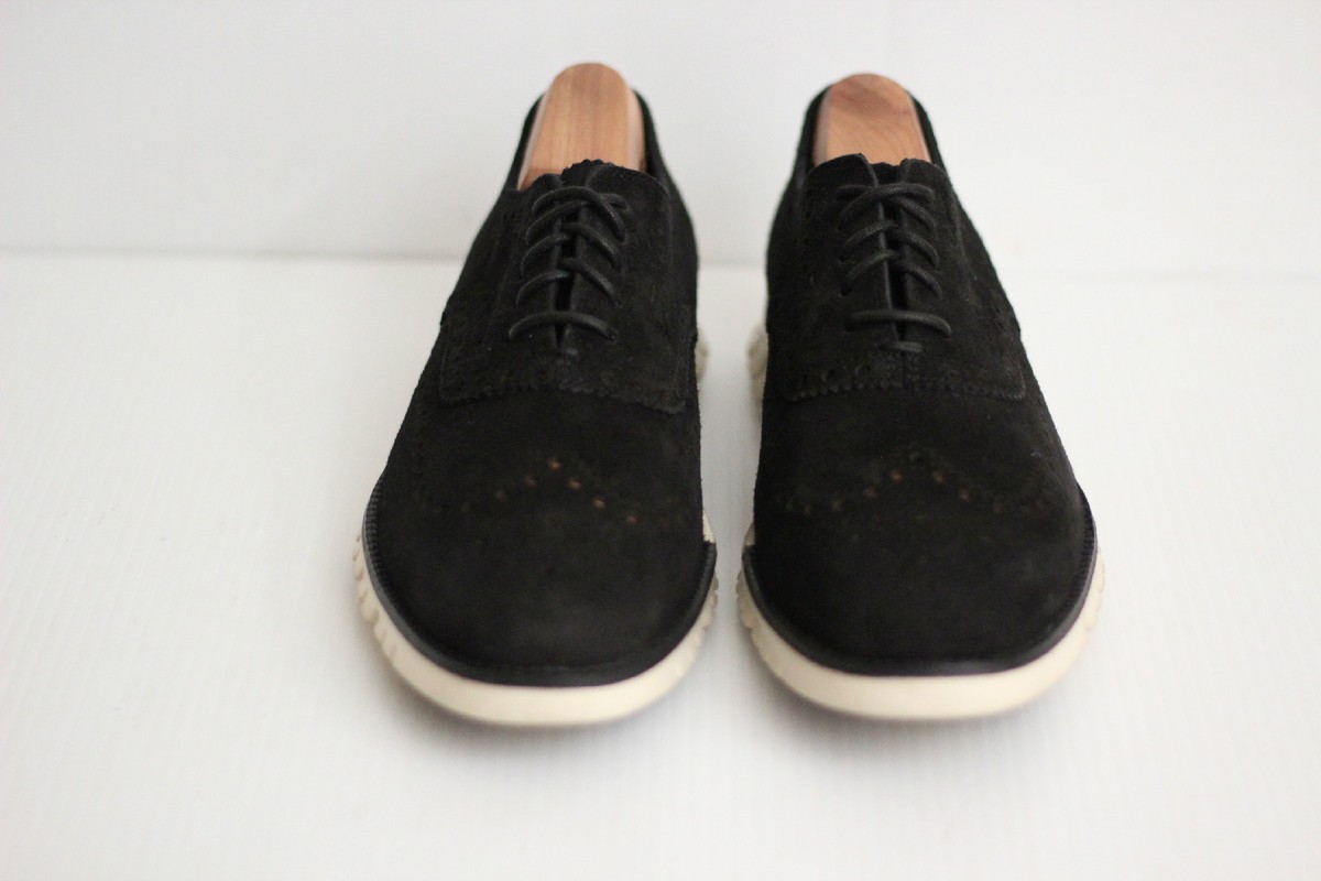 Mens Cole Haan ZeroGrand Wingtip Oxford Shoe- Black Suede  display picture 1