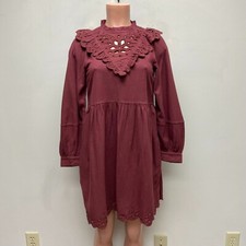 Madewell Womens Vintage Mulberry Embroidered Ruffled Flannel Mini Dress XXS