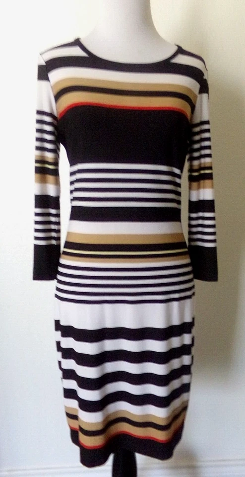 B. SMART ОБТЯЖКУ ПЛАТЬЕ ЭЛАСТИЧНОЙ МНОГОЦВЕТНЫЕ ПОЛОСКИ 3/4 РУКАВ ЖЕНСКИЙ РАЗМЕР 4 - Изображение 2 из 4