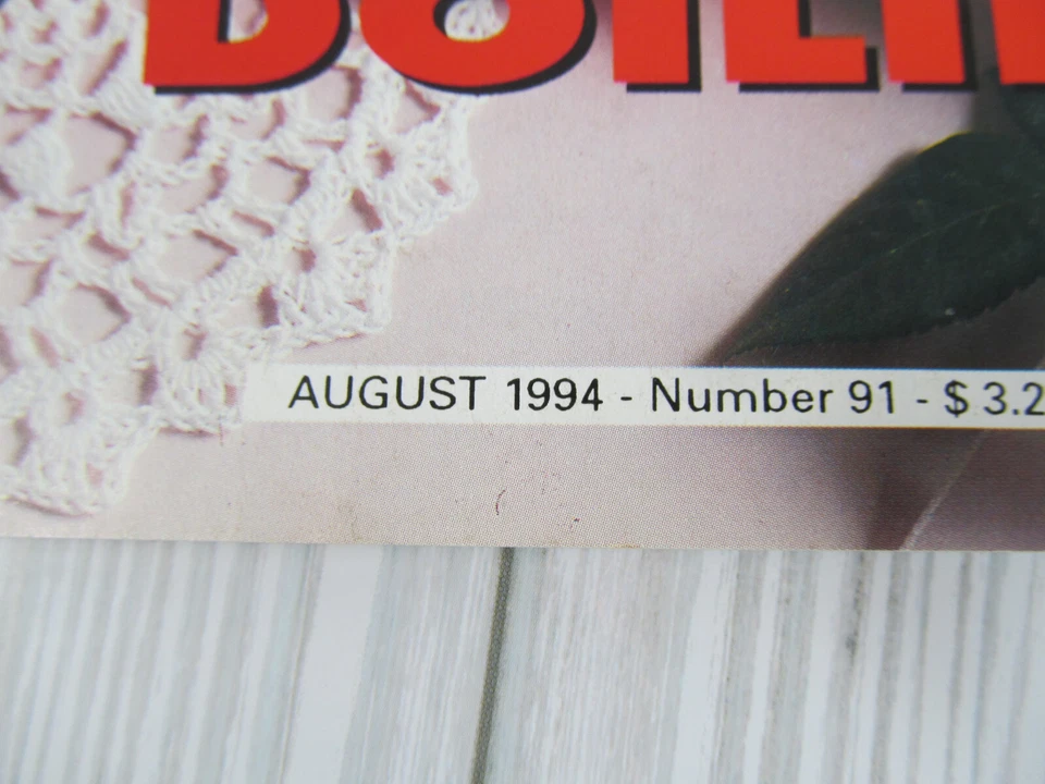 Vtg Magic Crochet Magazine August 1994 # 91 Doilies Tablecloth Bed Cover Q5 - Image 2 of 4