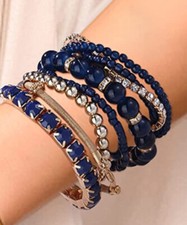 8 PC Handmade Bohemian Beaded Stackable Stretch Bracelet Set New Free Ship 5269