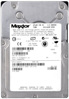FESTPLATTE DELL 0U4015 73GB 15000U/min 8MB CACHE SCSI U320 8E073J0 3.5'' Zoll