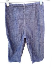 1940s 50s Womens Pedal Pushers XS Cotton Dark Denim High Waist Back Zip