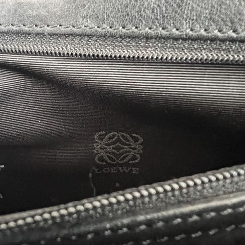 LOEWE Anagram Briefcase Genuine Leather Black Men Vintage Collection - Picture 20 of 20