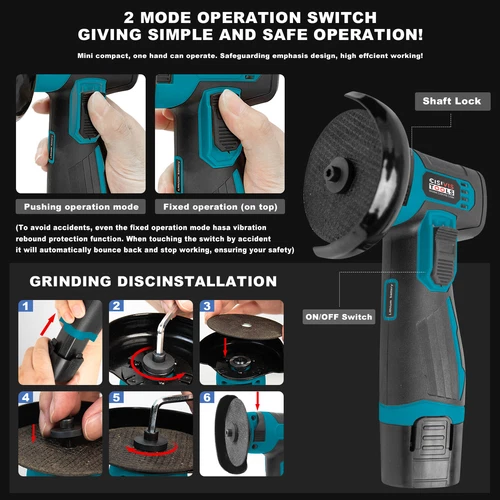 2 Batterien 12V Akku Winkelschleifer Trennschleifer Schleifmaschine Flex DE - Bild 9 von 16