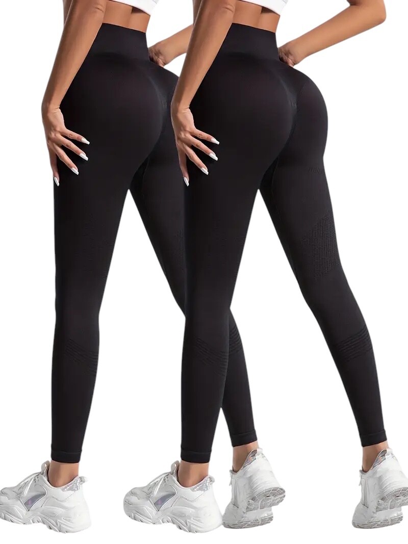 Damen Sport Leggings Push Up Fitnesshose Nahtlos High Waist Yoga Hose Blickdicht