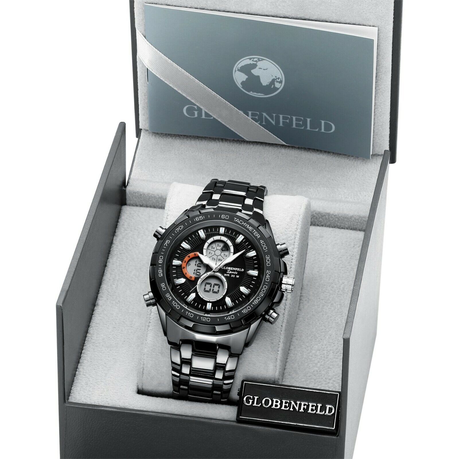 BNWT GLOBENFELD Sports Shark Grey Watch in Gift Box