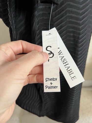 NWT Shelby & Palmer Women’s 10 Black Textured Midi Dress - Picture 4 of 6