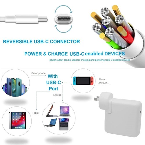 NEW 30W 87W 96W 140W PD Type-C Power Adapter Charger USB-C For MacBook Pro Air - 第 10/16 張圖片