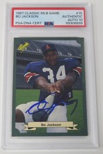 Bo Jackson ROYALS Signed Autograph 1987 Classic Green Rookie Card 15 PSA 10 Auto