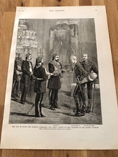 1882 illustrated graphic news print .  khedive presenting to sir garnet wolseley