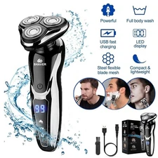 Men's Razor Rotary Waterproof Electric Shaver Pop-Up Trimmer Wet Dry Cordless US