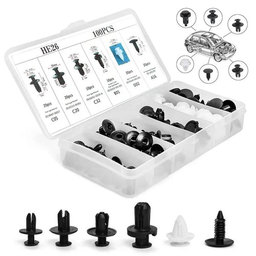 100X 8mm Bumper Clips Retainer Car Plastic Rivets Fastener Push - Foto 7