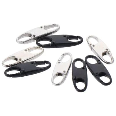 8 Pcs Metal Zipper Lock Clip Black Carabiner Clip New Anti Theft Bag Backpacks
