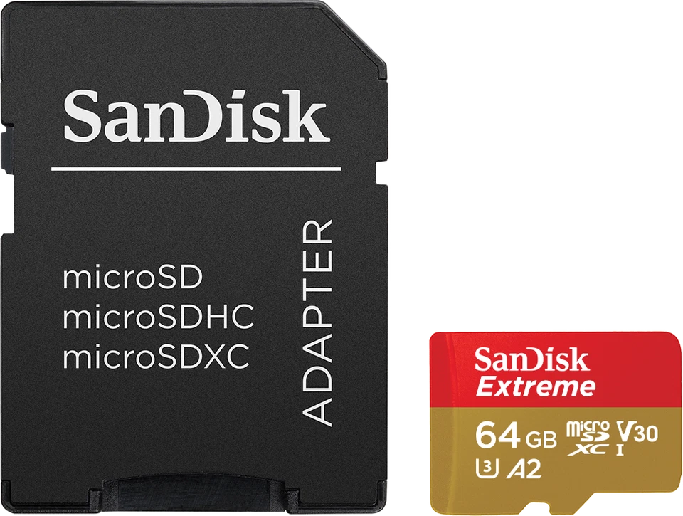 Sandisk Extreme micro SD Memory Card - 64GB to 1TB Capacity - V30 UHS-I U3 A2 - Image 3 of 4