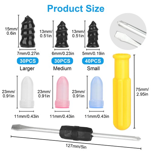 Kit de reparación de clavos de neumáticos de goma de 100 piezas tapones para neumáticos de tornillo para automóvil camión SUV furgoneta EE. UU. - Imagen 10 de 19