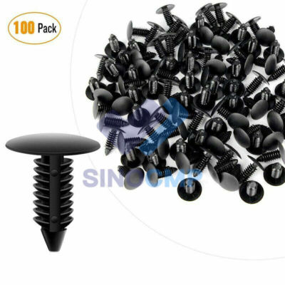 100x 8mm Bumper Clips Car Hole Plastic Rivets Fastener Fender Push Pin ...