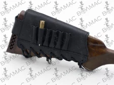 Leather Rifle Cartridge Holder Pouches Ammo Butt stock 6 Pockets. Made in Europe